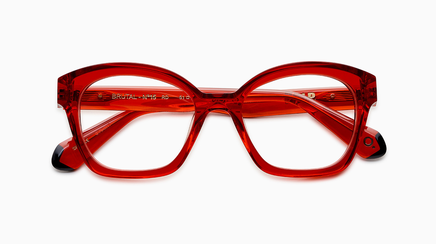 élénk piros vastag acetát szemüvegkeret etnia Barcelona