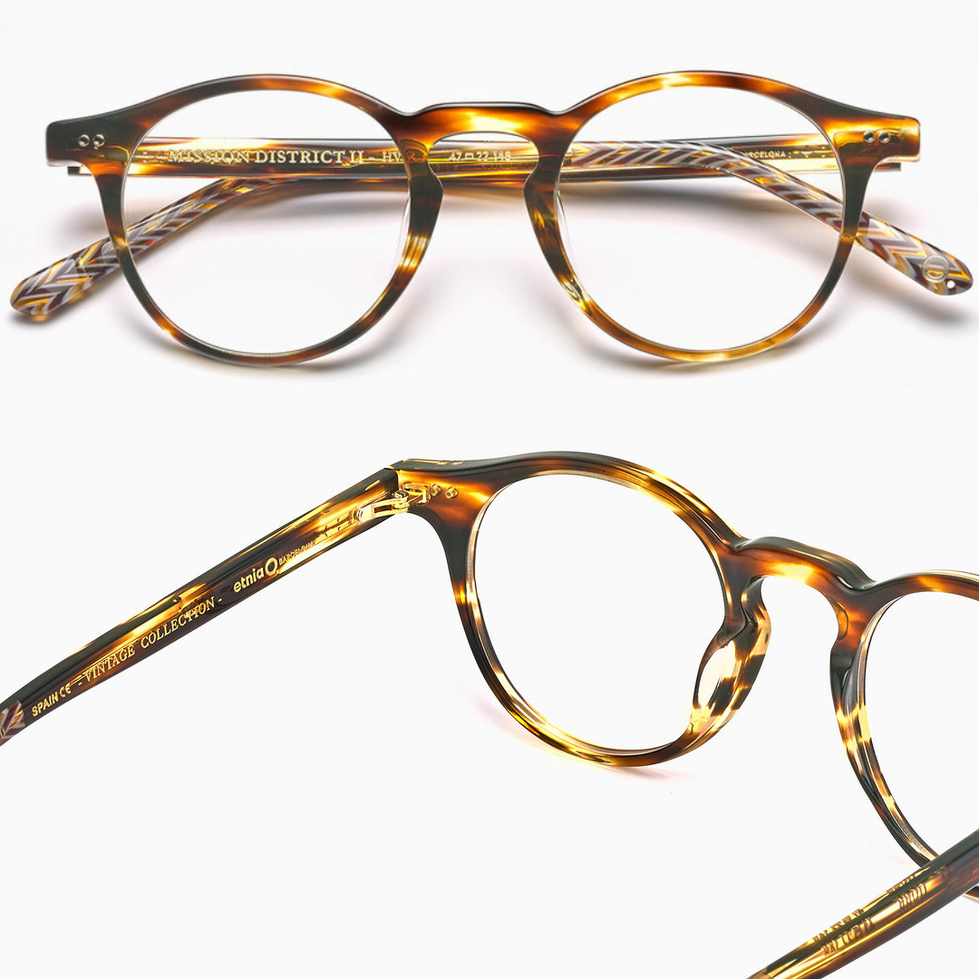 Klasszikus, kerek formájú szemüvegkeret havanna barna színben